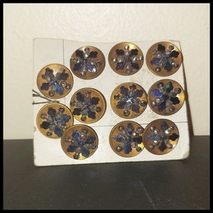 Vintage Sparkly Metal Buttons, Bronze and Gunmetal Tones